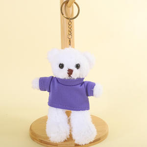 2025 kecil trendi beruang Teddy gantungan kunci kustom Logo kemeja Pp katun diisi boneka mewah gantungan kunci untuk ulang tahun tas tangan pesona hadiah - Product Image 5