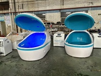 Baignoire de flottaison humide en acrylique à gravité zéro, équipement de bien-être Blue Zerobody, avec fonction massage, cabine, table et musique