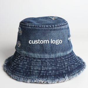 Chapeau Bob Personnalisé en Jean – Ajoutez Votre Propre Logo – Visière Effet Vieilli – Protection Solaire – Logo Personnalisé – Chapeau Bob Uni – Modèle Pêcheur - Product Image 4
