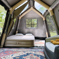 Tentes de camping familiales en tissu Oxford imperméable à une couche de grand dôme de luxe personnalisées en usine pour les aventures pliantes en plein air