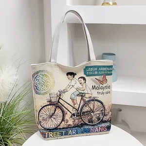 High Quality Custom Printed Fabric Tote Bag Recycled Grocery Shopping Bag Malaysia Tourism Souvinir Bag