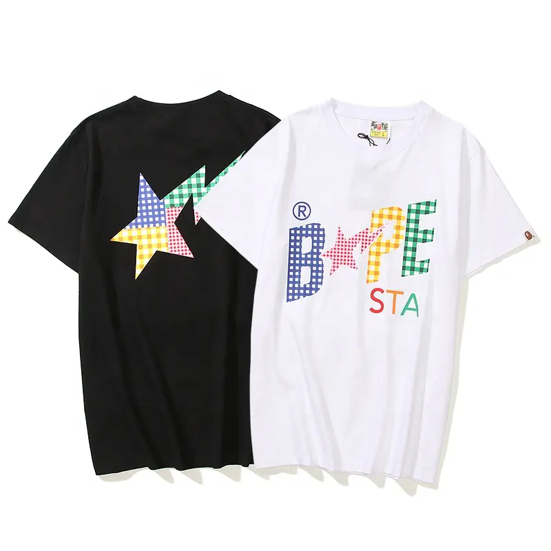 Camiseta holgada con estampado de letras para hombre, camisa deportiva 100 de algodón con estampado de letras para primavera