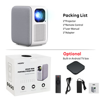 Proyector de Cine en Casa Portátil CRE CR32, Resistente al Polvo, Inteligente, WIFI, 3D, LCD, 4K, Android, IPTV, LED, 5000 Lúmenes, con Diseño de Tela Artística