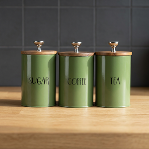 Containers Galvanized Green Powder Coated Tin Containers And <b>Storage</b> Box Tea Sugar And Coffee Food <b>Storage</b> - I H C - Product Image 4