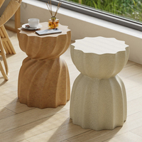 Table d'appoint ronde en ciment Wabi Sabi, ensemble de meubles de salon, table basse moderne d'appoint, table d'appoint extérieure nordique de luxe pour salon