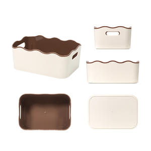 עמיד 2k תיבת אחסון ביתי פלסטיק עם ידיות ידיות שולחן עבודה סל אחסון המטבח - Product Image 5