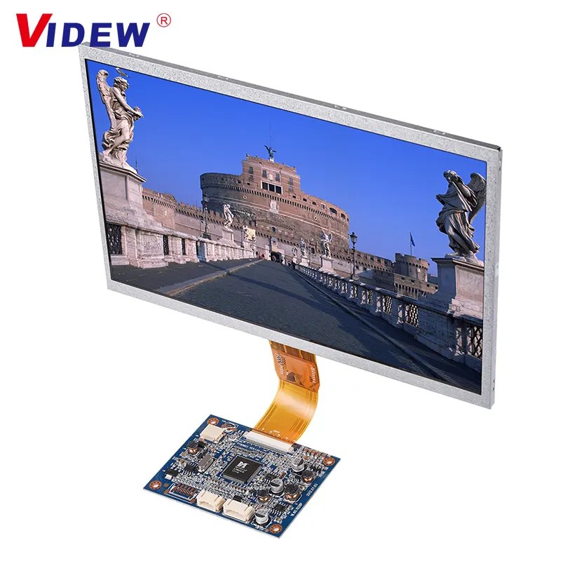 Videw Modul LCD TFT 10.1 Inci 1024X600 dengan Input VGA dan Pengaturan Keypad Input AV Menu OSD Innolux LCD