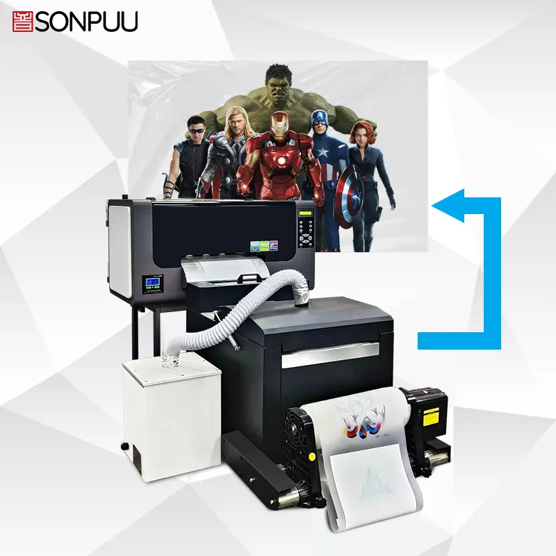 A3 DTF Printer Set Heat Transfer Inkjet Printers Direct To Film With Dual Head XP600 Custom T Shirt With Shaker Powder Machine