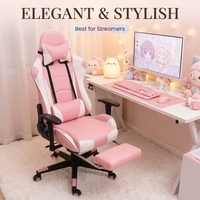 Chaise de bureau ergonomique AOR en cuir PU, style racing, pour jeux vidéo, avec fonctions de massage, pivotante, réglage de hauteur à 4 niveaux, en acier inoxydable
