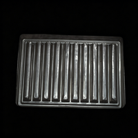 Boîte blister anti-collision personnalisée, longue, à compartiments, en plastique transparent, pour l'emballage de composants électroniques cylindriques