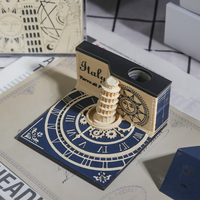 Bloc-notes 3D Tour Inclinée de Pise, ensemble cadeau pour enfants avec papier spécial et impression en relief