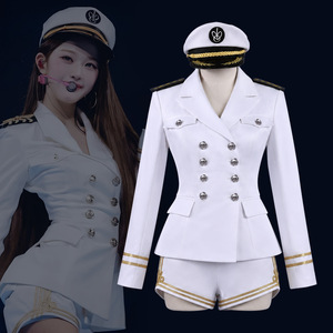 En Stock, Disfraz de Cosplay Estilo Uniforme Naval de Jang <span class=keywords><strong>Wonyoung</strong></span>, Traje Blanco y Negro para Conciertos y Cosplay - Product Image 2