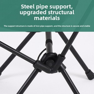 Chaise de <span class=keywords><strong>camping</strong></span> pliante portable en métal pour l'extérieur, chaise lune à dossier haut pour pique-nique, pêche et loisirs, personnalisable - Product Image 3