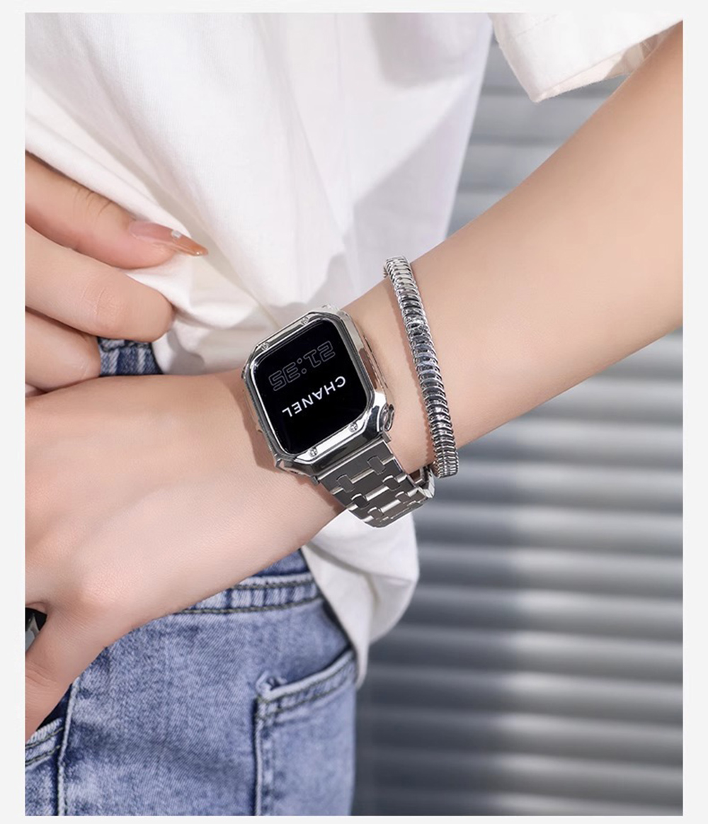 High Quality 22mm AP Edging Stainless Steel Watch Straps Replacement Wrist Watch Band for Samsung Huawei Garmin Smartwatches