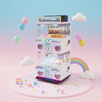 Machine de jeu d'arcade à griffes sans espèces à 4 postes, compatible lecteur de carte, distributeur de jouets pour cinéma