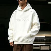 Hoodie en coton surdimensionné personnalisé par le fabricant, design dos de haute qualité, impression DTF et DTG.