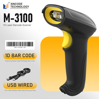 Escáner de Código de Barras Inalámbrico Xincode, Lector de Códigos de Barras Láser con Cable, Escáner USB 1D para Logística Express M-3100