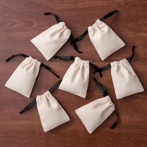 Customized Eco-Friendly Cotton Canvas Drawstring <b>Bags</b> <b>Dust</b>-Proof Packaging for Gift Accessory Storage (ODM/OEM Brand) - Product Image 4
