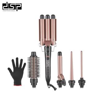 Fer à boucler professionnel Dsp à 3 barils, rose gold, électrique, avec écran LCD, pour le coiffage des cheveux des femmes - Product Image 4