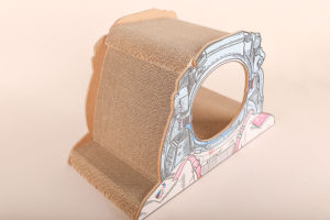 Icle Custom Kattenbakvulling Gegolfd Papier Scratcher Moderne Luxe 'Roze Prinsessenhuis' Met Flap Paddestoel Huis Kattenbomen - Product Image 6