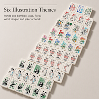 Tuiles de Mahjong américaines personnalisées, motif panda, 152 pièces, avec tuiles Joker et tuiles vierges pour les soirées de jeu en famille
