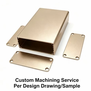 Caja de aluminio anodizado personalizada, arenada, para amplificador electrónico, caja de proyecto de cuerpo dividido, carcasa de aluminio extruido con panel final - Product Image 1