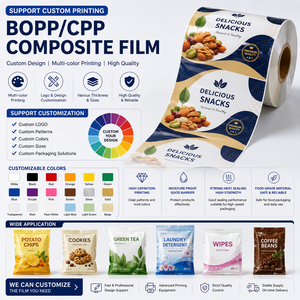 Film d'emballage alimentaire en plastique de qualité alimentaire OEM, film laminé BOPP/CPP imprimé sur mesure en rouleau pour sachets de biscuits en plastique - Product Image 2