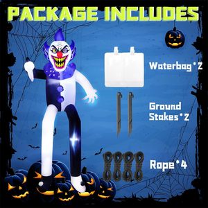 Décorations gonflables d'Halloween de 9 pieds de haut, <span class=keywords><strong>clown</strong></span> tueur effrayant, avec éclairage LED intégré - Product Image 6