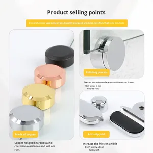 Support mural fixe pour miroir Xiongfeng avec boucle, kit de fixation pour salle de bain, accessoires étanches et antirouille, <span class=keywords><strong>quincaillerie</strong></span> pour meubles - Product Image 2