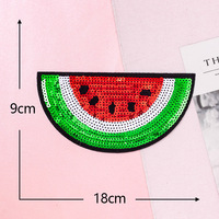 Glitter Cartoon Fruit Geborduurde Twill Strijk- of Aansteekpatch Druif Aardbei Watermeloen Kers Kledingaccessoires