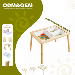 صندوق تخزين قابل للطي للألعاب، ملحق لطاولة الأنشطة الحسية، طاولة تعليمية خشبية داخلية بنظام مونتيسوري - Product Image 1