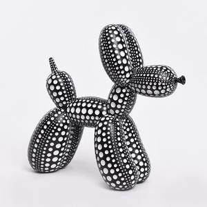 Yaratıcı sanat Chic puanl sanat tasarım siyah ve beyaz köpek dekor reçine balon köpek heykeli hediyeler ev dekorasyon - Product Image 4