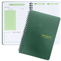 Agenda Espiral Semanal y Diaria 52 Semanas, Cuaderno A5 con Espiral, Planificador Mensual con Cubierta Transparente de PP