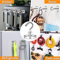 Crochet magnétique durable pour garage, cuisine, entrepôt, avec aimant en néodyme nickelé