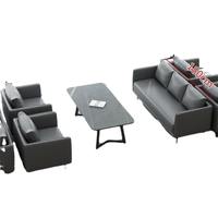 Ensemble canapé 3 places en cuir de style américain moderne et table basse, format compact pour la maison, le bureau, le salon ou la réception professionnelle
