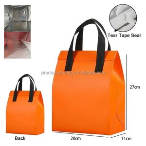 Sac isotherme noir portable auto-adhésif jetable en non-tissé pour livraison de café et de repas sur mesure - Product Image 2