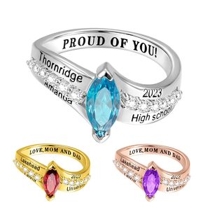 Jm Tùy Chỉnh Trường Trung Học Lớp Nhẫn 925 Sterling Silver Plata 925 Cao Đẳng Đại Học Tốt Nghiệp Nhẫn Cho Phụ Nữ Bạn Gái Con Gái - Product Image 4
