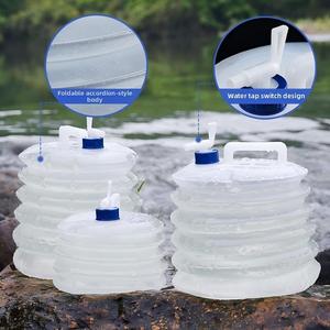 Cubo Plegable Rústico de PVC/PU para Camping, Expandible de 3L/5L/15L, con Grifo, Gran Capacidad para Viajes, Camping y Supervivencia - Product Image 5