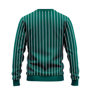 Sudadera de Cuello Redondo con Rayas Verdes y Blancas para Hombre, Sudadera con Logotipo Personalizado, Sudadera Gráfica de Manga Larga, Top de Entrenamiento de Béisbol, Ropa de Invierno al por Mayor - Product Image 2