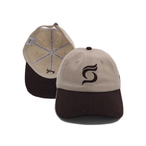 Casquettes de baseball personnalisées Xiamen <span class=keywords><strong>Soo</strong></span> <span class=keywords><strong>Chic</strong></span> à 6 panneaux en flanelle/laine avec logos brodés, casquettes de sport pour papa - Product Image 2