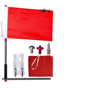 Verstärkter Teleskop-Motorrad-Fahnenmast aus Aluminiumlegierung mit Warnflaggenhalterung für den Rücksitz zur Dekoration bei Outdoor-Touren - Product Image 1