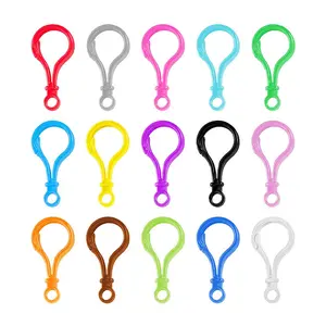 Multicolor Plastic Clip Clasp Keychain Kids Backpack Doll Hook Key Chain Holder Clip Snap Hook Lobster Clasps Claw Hook Keychain