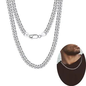 Vente en gros de nouveau collier à chaîne cubaine HIP HOP 3.6/5/6/7mm de large, taillé en diamant, en argent sterling 925, bijoux pour hommes, chaînes à maillons cubains