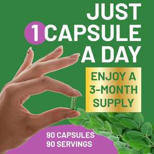 OEM/ODM Amazon kapsul Moringa terlaris, suplemen bubuk daun murni Moringa mengandung antioksidan yang meningkatkan metabolisme - Product Image 5