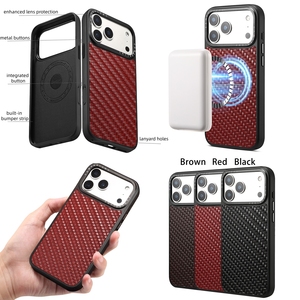 Funda de Teléfono Móvil de Cuero Genuino con Textura Tejida para Apple iPhone 17 Pro Max, Nueva Funda con Carga Magnética - Product Image 6
