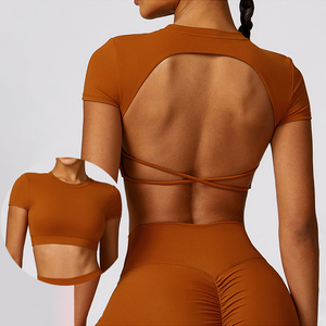 2024 nouveauté <span class=keywords><strong>Gym</strong></span> dos <span class=keywords><strong>ouvert</strong></span> athlétique Deportivo femmes dos nu soutien-gorge sport femme <span class=keywords><strong>Gym</strong></span> Yoga haut pour les femmes - Product Image 1