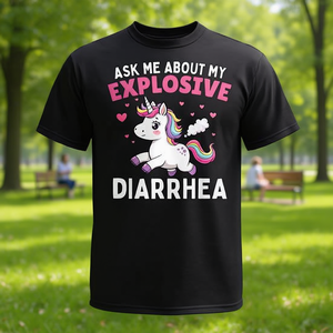 Camiseta de unicornio con meme de diarrea explosiva, regalo divertido para hombres y mujeres, talla adulta S a 3Xl - Product Image 3