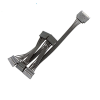 Cable de Extensión de Interfaz de Alimentación para Disco Duro SATA de 15 Pines, Cable Divisor de Alimentación para Disco Duro SATA de 1 a 3/4/5/6