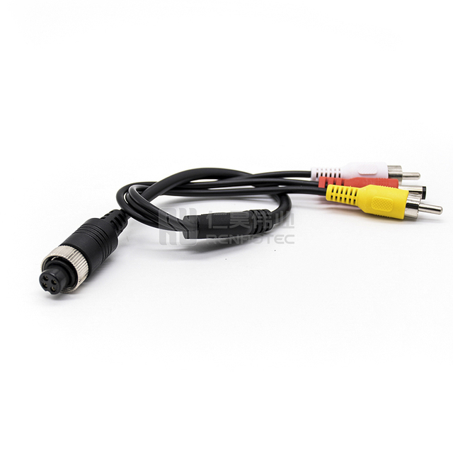 GX12 to RCA Adapter 4pin Camera Male Air Plug Cable for Automotive Vehicle