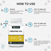 Capsules de créatine HCL OEM à absorption élevée, sans troubles gastro-intestinaux, complément nutritionnel sportif pour le soutien de la force, vente en gros